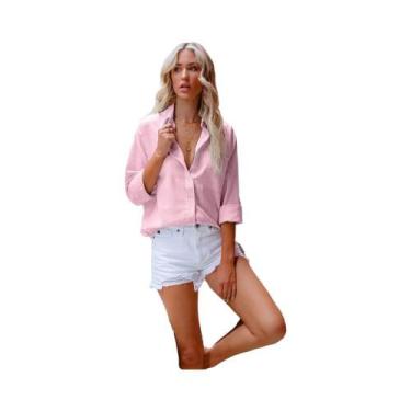 Imagem de Camisa Feminina Vintage de Linho e Algodão Plus Size - Estilo Harajuku