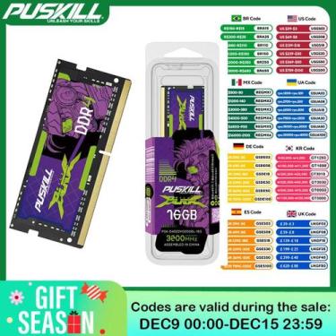 Imagem de Memória RAM Para Notebook De Alto Desempenho PUSKILL DDR4 SODIMM 8GB 4