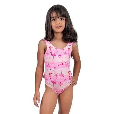 Imagem de Maiô Infantil Com Babadinho Estampado Amarração nas Costas - HYPE MODA