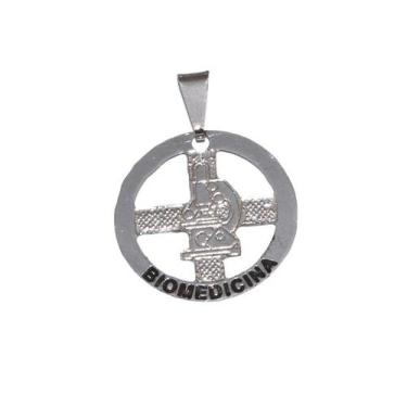 Imagem de Pingente Minha Profissão Biomedicina Níquel - Milena Folheados