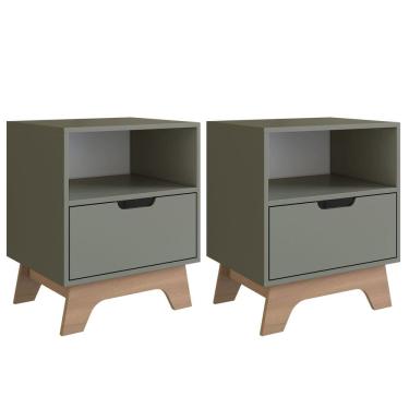 Imagem de Móveis para Quarto 2 Mesas de Cabeceira Alice Verti/Freijó
