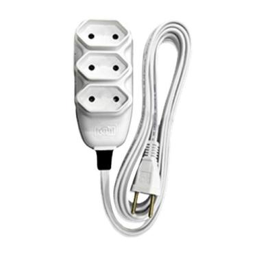Imagem de Extensao Compacta Paralelo 3 Vias 10 Metros 10a Branco - Ilumi