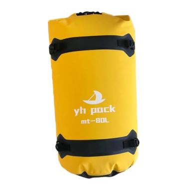 Imagem de Aymzbd Bolsa seca à prova d'água para homens e mulheres, bolsa traseira para motocicleta, grande capacidade de armazenamento para natação, Amarelo 80l