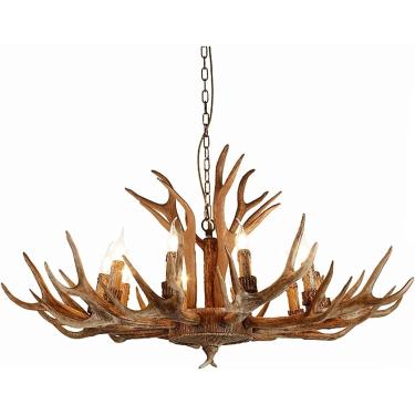 Imagem de Candeleiro, lustre de resina E14 de estilo vintage, luzes criativas de arconse de vidro, luminosas de iluminação de decoração de sala de estar antigas, 12light