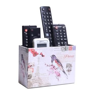 Imagem de Suporte decorativo de controle remoto, caixa de armazenamento de couro para TV, organizador de mesa, pincel de maquiagem, porta-canetas, compatível com controles de TV, controladores de mídia