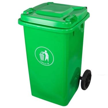 Imagem de Lixeira Externa 100L 120L 240L Com Rodas Lata Lixo Grande Para Serviços Pesados Com Tampa Lata Lixo Comercial Para Varanda Quintal Deck Pátio(Green,120L)