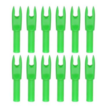 Imagem de PATIKIL Flechas para tiro com arco 4,2 mm, pacote com 12 peças de plástico para inserção de flecha de substituição para caça e tiro arco recurvo, verde