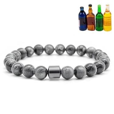 Imagem de NIQIPOK Pulseira Glame antiálcool, pulseira Glame International, antiálcool, conta GM para reduzir o desejo de beber, joias para mulheres e homens, ajuda a aliviar a ansiedade, frustração