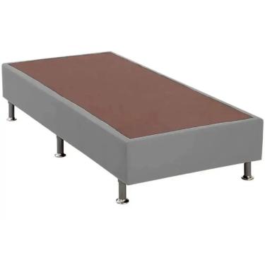 Imagem de Base Cama Box Solteiro Suede 25x88x188 Cor Cinza