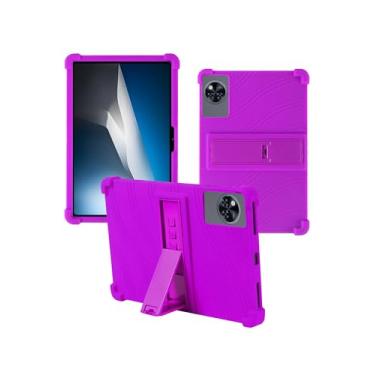 Imagem de Capa para tablet Doogee Tab A9 Pro+ Android 15 de 11 polegadas, capa protetora de borracha leve à prova de choque, compatível com crianças, de silicone macio, ajustável, roxa