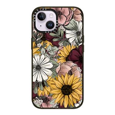 Imagem de CASETiFY Capa Impact para iPhone 14 [4X testada contra quedas de grau militar/proteção contra quedas de 2,5 m/compatível com Magsafe] - Mistura floral por telas KT's - Preto brilhante