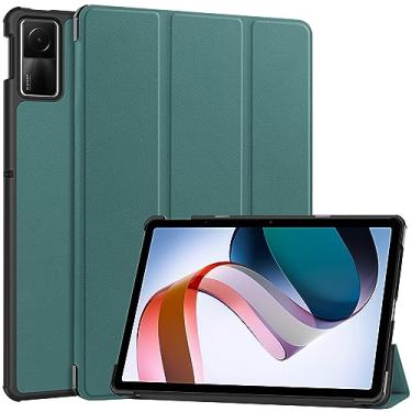 Imagem de Capa inteligente para Xiaomi Redmi Pad SE 28 cm, capa inteligente Ratesell leve com três dobras com função despertar/hibernar automática para Xiaomi Redmi Pad SE 2023, verde escuro