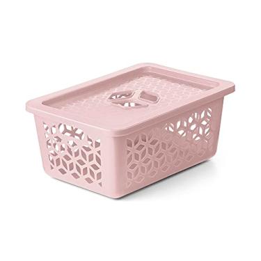 Imagem de Cesto Organizador M Com Tampa 5 Litros Rosa