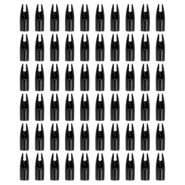 Imagem de PATIKIL Arcos de flechas de arco 7 mm, 60 peças de substituição de cola de plástico para flechas de caça, arco recurvo, preto