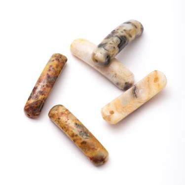 Imagem de 5 peças de pedra de ágata natural louca retangular contas curvas pingentes de pedras preciosas conectores para pulseira faça-você-mesmo Neclace joias