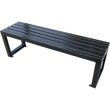 Imagem de Banco De Jardim Ao Ar Livre Banco De Jardim De Madeira à Prova De Intempéries Banco Sem Encosto Banco De Jardim De Madeira Para Jardim Quintal Deck Varanda Gramado, Black, 150cm