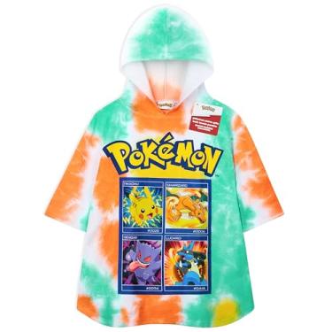 Imagem de Pokemon Toalha de praia com capuz infantil Pikachu toalha de banho poncho toalha de banho roupão macio para piscina, praia, férias, banheiro, anime, presentes essenciais para férias (Multi Tie Dye, 10