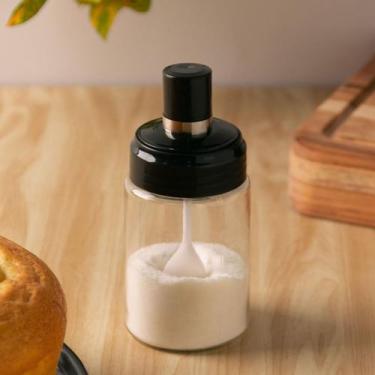 Imagem de Açucareiro de Vidro Wolff 220ml Com Tampa Plástica e Colher Mesa Café