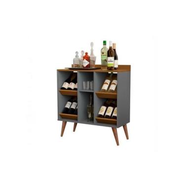 Imagem de Aparador Sala Com Adega Retrô Pés Palito Pétrus - GB Plus - Lojas GB M