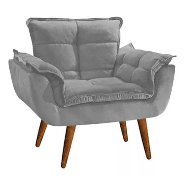 Imagem de Poltrona Opalla Decorativa Reforçada Recepção Sala De Estar Suede