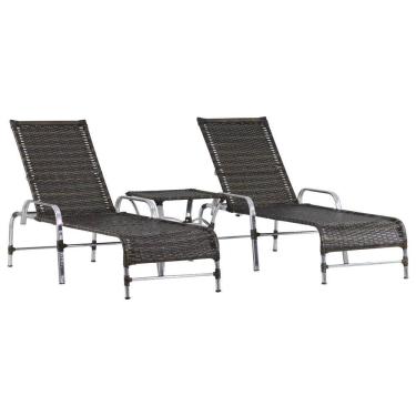 Imagem de 2 Espreguiçadeiras E Mesa Confortável Para Piscina