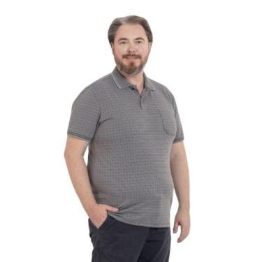 Imagem de Camisa Polo Plus Size Masculina Xadrez com Bolso Algodão - Base urbana