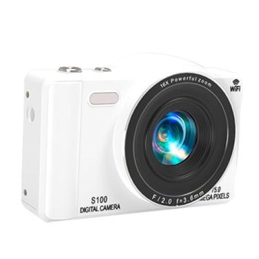 Imagem de ASHATA Câmera Digital 4K, Câmera Fotográfica de 75MP Com Tela de Toque de 2,8 Polegadas, Wifi, Foco Automático, Zoom de 16x para Retrato de Viagem Paisagem (Branco)