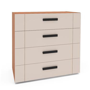 Imagem de Cômoda Lisboa 4 Gavetas Bege e Freijó