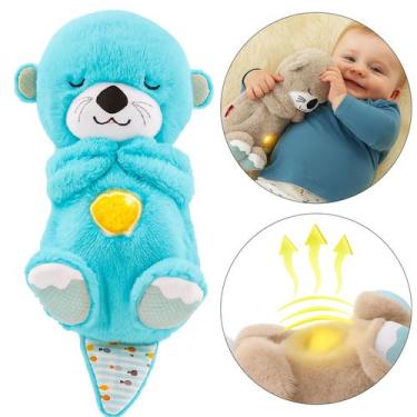Imagem de Lontra Pelúcia Fofinho Respira Dormir Para Bebê Com Luzes E Sons Linha