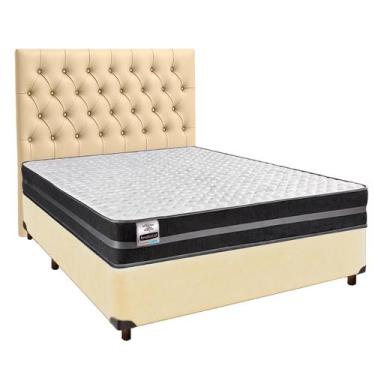Imagem de Conjunto Cama Box Bege Casal + Colchão Molas Ultralastic Bogota Induco