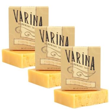 Imagem de Varina Sabonete orgânico Florida Sunrise em barra - limpeza suave para peles sensíveis, frutado - pacote com 3 - 84% ingredientes orgânicos