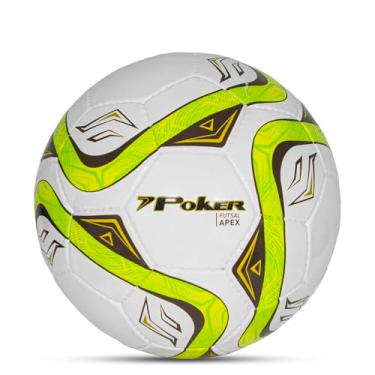 Imagem de Bola Futsal Semi Profissional 32 Gomos Apex Original Poker (Futsal Semi Profissional, Branco/Verde)