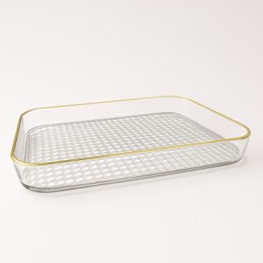 Imagem de Bandeja Dourada Multiuso Organizadora Decorativa Grande 30cm - CLINK