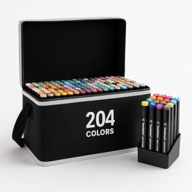 Imagem de Caneta marcador Touch 204 cores com pontas dupla para colorir