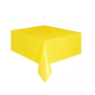 Imagem de Kit 10 Toalhas Plástica de Mesa Para Convidados 78x78cm(Amarelo)