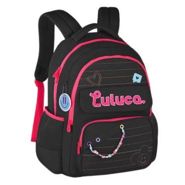 Imagem de Mochila De Costas Luluca Juvenil Meninas Escolar - Preto
