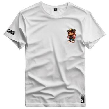 Imagem de Camiseta Coleção Little Bears PQ Holding Cell Shap Life, G2, Branco