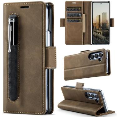 Imagem de Asuwish Capa de telefone para Samsung Galaxy Z Fold 5 5G 2023 capa carteira com slot S Pen SPen suporte para cartão de crédito suporte fino couro sintético acessórios para celular ZFold5 Z5 G Fold5