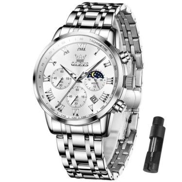 Imagem de Relógio OLEVS masculino analógico de quartzo cronógrafo de aço inoxidá