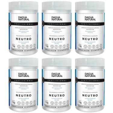 Imagem de Kit 6 Potes Creme De Massagem Corporal Hidratante Dagua Natural Neutro