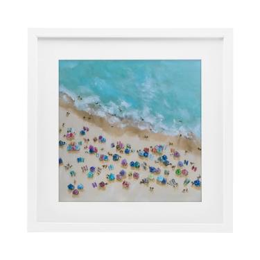 Imagem de Stupell Industries Guarda-chuvas olho de pássaro impressão emoldurada branca sob vidro design por Emma Bell, 13 x 13