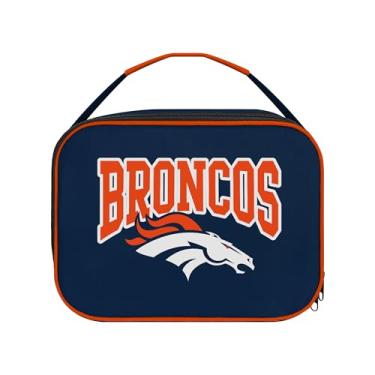 Imagem de FOCO NFL unissex adulto oficialmente licenciado Wordmark Team Color Big Logo Football Zip Closure 7L Lunch Bag - Denver Broncos
