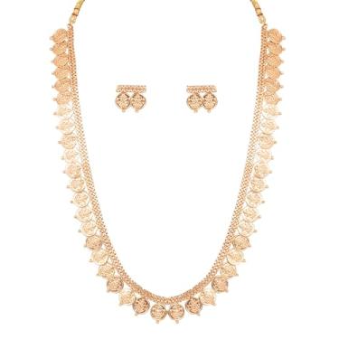 Imagem de Touchstone NOVO Bollywood indiano feito à mão finamente em relevo étnico hindu fortuna riqueza deusa Lakshmi moeda Ginni designer templo joias inspirado em conjunto de corrente em tom dourado para