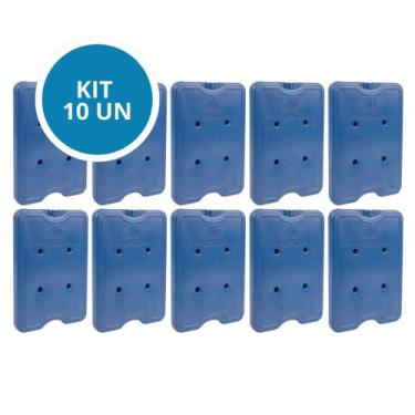 Imagem de Kit 10 Gelo Placa Gel Artificial Reutilizável Rígido 550ml - Gelotech