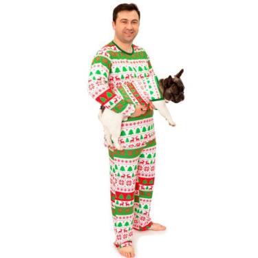 Imagem de Tal Pai Tal Pet Pijama Masculino Longo e Roupa Pet Natal Alegria - Ale