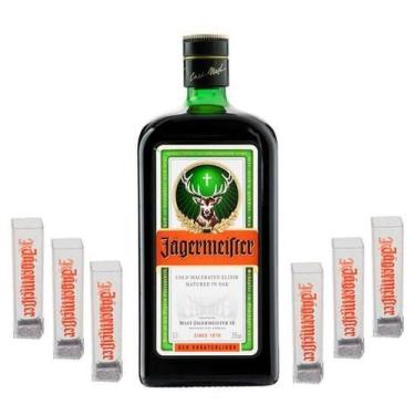 Imagem de Kit jagermeister 700ml + 6 copos tubo de acrilico
