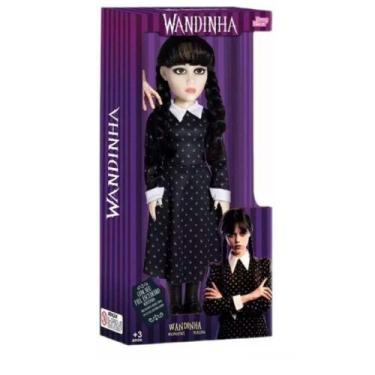 Imagem de Boneca Wandinha Addams + Mãozinha  Baby Brink, Preto, Família Adams
