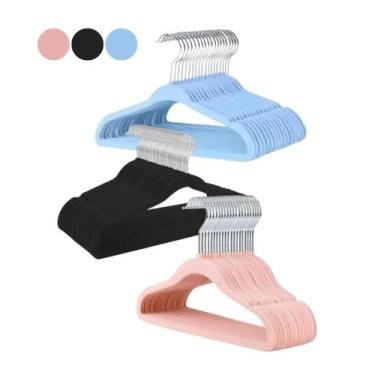 Imagem de Kit 10 Unidades Cabide Infantil Veludo (Variação) - GLOBAL MIX, Azul