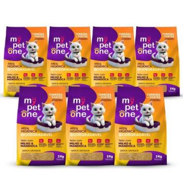 Imagem de Kit 7 Areia Biodegradável Gatos Bio Gold Grossa MyPetOne 14kg
