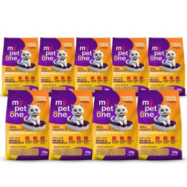 Imagem de Kit 9 Areia Biodegradável Gatos Bio Gold Grossa MyPetOne 18kg